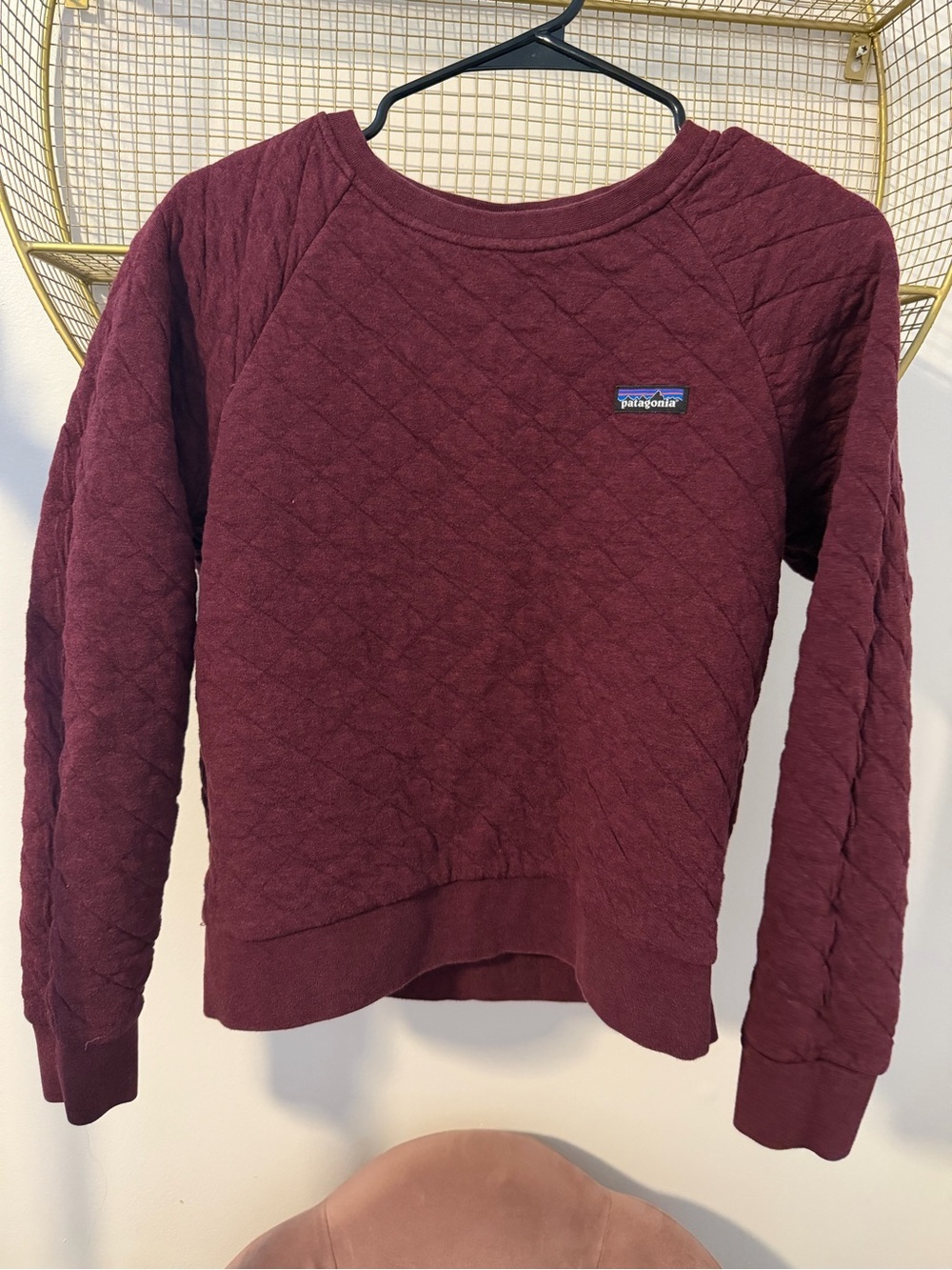 Patagonia Organic Cotton Quilt Crew Sweatshirt - Burgundy - Medium